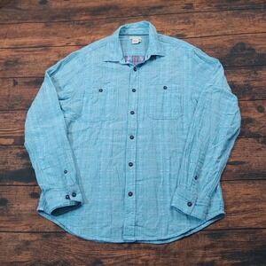 Carbon 2 Cobalt Men's Long Sleeve Button Up Shirt Medium Blue‎